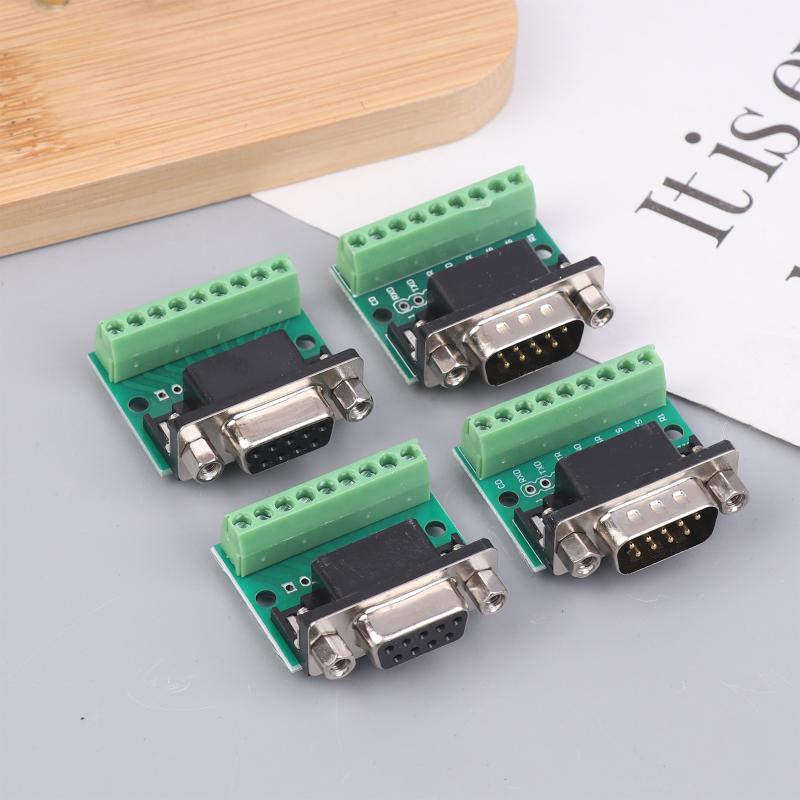5Pcs Db9 Male Female Adapter Signals Terminal Module Rs232 Rs485 Serial To Terminal 9-Pin 9-Hole Connector