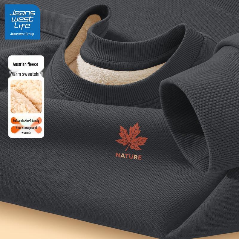 

JEANSWEST LIFE Men s 2025 Winter Warm Loose Fit Long Sleeve Sweatshirt M