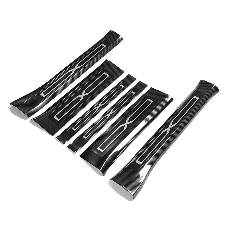 Carbon Fiber Car Welcome Pedal For Tesla Model X 2017-2025 Auto Threshold Cover Stickers Door Shell Patch Protective Accessories