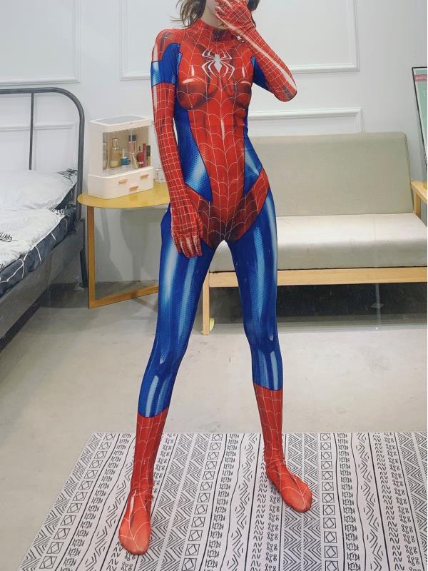 Dámský černý cosplay overal MJ: Skvělý kostým pavouka pro dospělé na hraní rolí