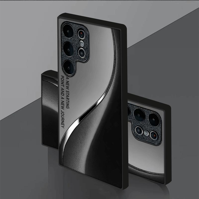 Creative curved tempered glass phone case suitable for Samsung Galaxy S26 S25 S24 S23 S22 S20FE/Ultra/Plus5Ganti drop back cover
