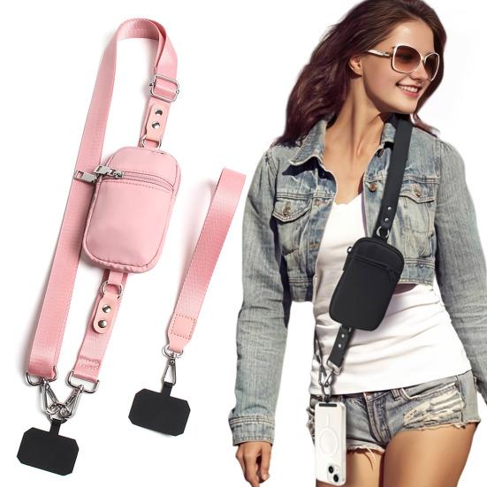 Crossbody Lanyard Hands-free Phone Holder Phone Carrying Strap with RFID Wallet Comfortable Phone Sling for All Smartphones