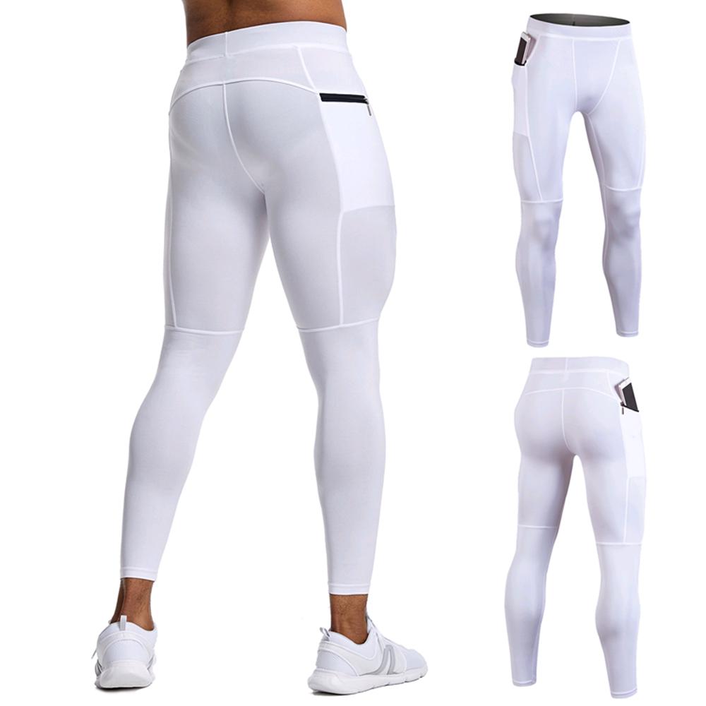 Men's Sports Running Trousers Workout Pants with Pocket Quick Dry Compression Tights Gym Fitness Workout Cycling Leggings