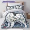 Floral Art Animals Pattern Bedding,Quilt Set Quilt Cover Pillowcase Home Birthday Gift (1 * Duvet Cover + 2 * Pillowcase, Without Core)
