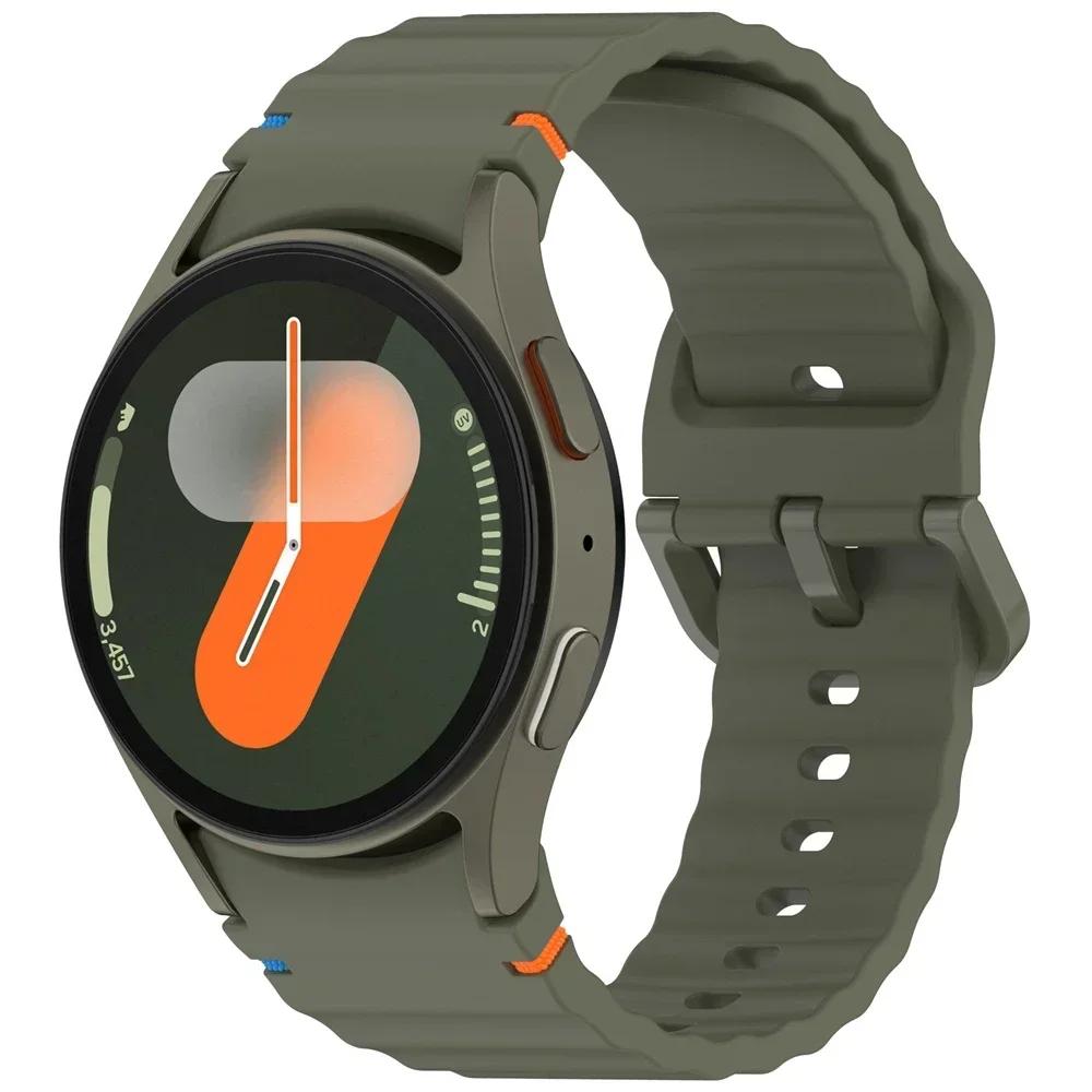 Silicone Sport Belt Bracelet Correa For Samsung Galaxy Watch 7 Band FE/5 Pro/6/4 Classic 44mm 40mm Galaxy Watch 7 Strap