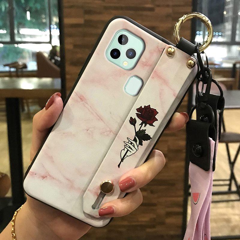 Shockproof Fashion Design Phone Case For Oukitel C22 Durable Protective Dirt-resistant Waterproof Lanyard Soft case Ring