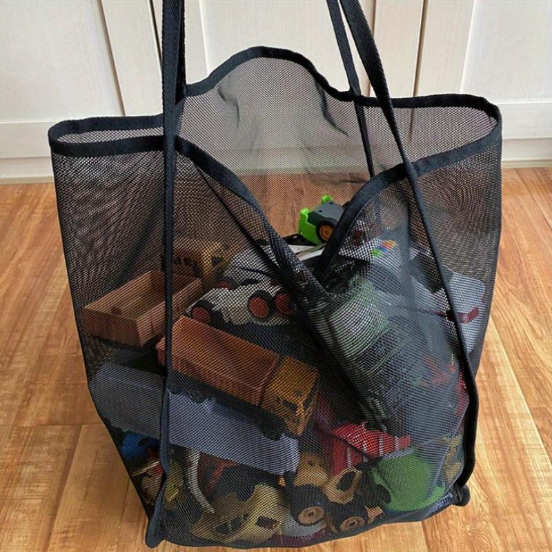 Large Capacity Beach Bag, Lightweight Mesh Tote Bag, Fashionable and Versatile Shopping Bag