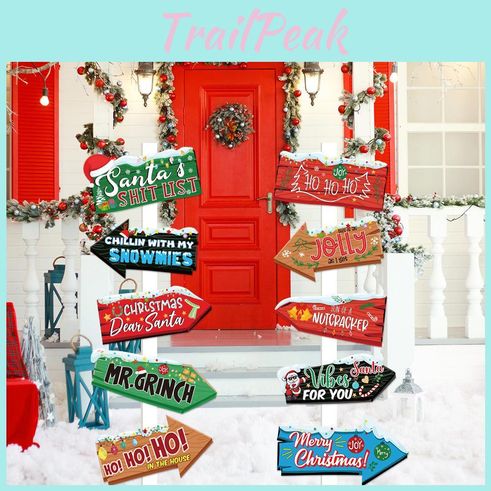 Christmas Party Themed Wooden Stake Design Paper Signage For Seasonal Event