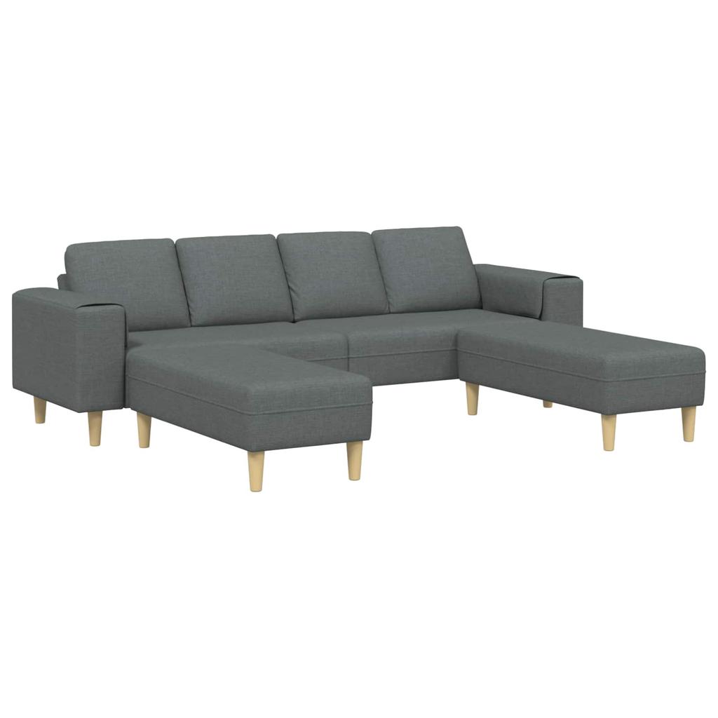 Living Room Sofa 3 pcs Dark Gray Polyester