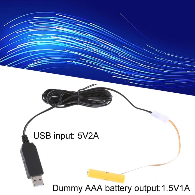 LR03 Battery Eliminators Cable, USB 5V to 1.5V LR03 Power Converters with Cable for Electronics LED Light Remote Controls
