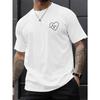 Herzfrequenz-Grafikdruck T-Shirt für Herren - Streetwear Tee, Normale Passform Rundhalsausschnitt, Maschinenwaschbar Ganzjahres-Freizeit-Oberteil