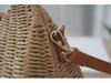Seaside Holiday Retro Woven Beach Bag - Women's Handheld Shoulder Crossbody