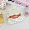 Ins Aesthetic Cartoon Quilted Makeup Bag Snap Closure Portable Cosmetic Pouch Travel Essential Small Organizer for Toiletries