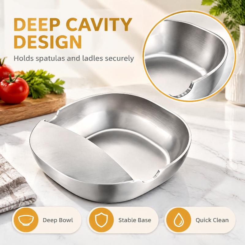 Stove Spoon Holder Stainless Steel Self Standing Utensils Frame Household Ladle Holder For Spoon Spatula Kitchen Counter Stove