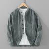 Japanese Retro Style Cotton Linen Jackets for Men Spring and Summer Casual Tops Breathable Thin Jacket Men Stand Collar Button Coat