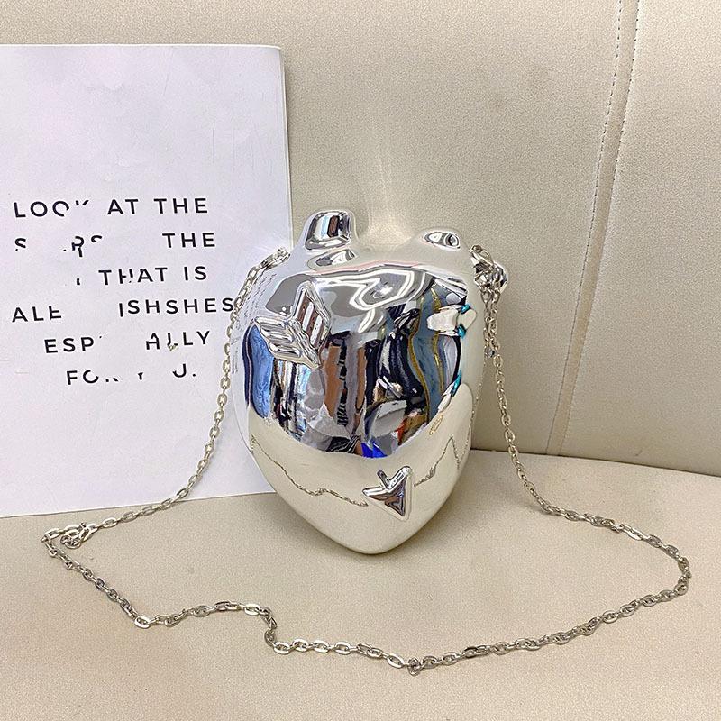 Heart Shape Acrylic Bag Simple Personality Chic High Sense Box Bag Messenger Bag