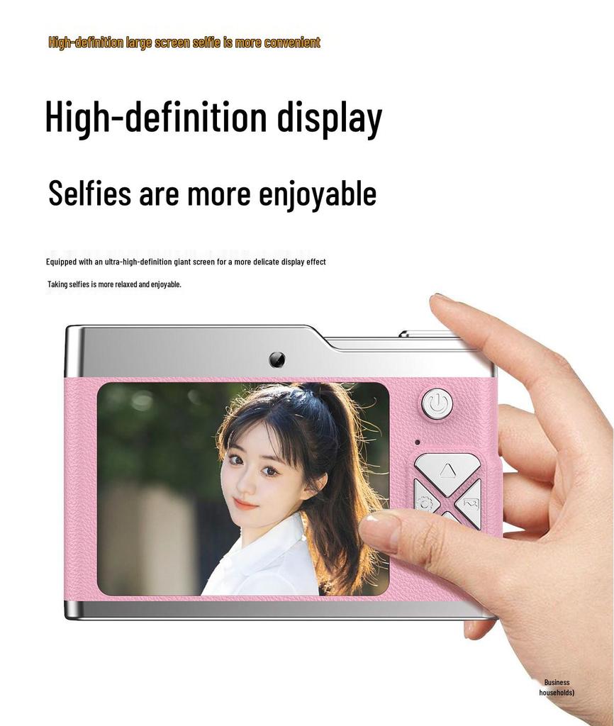 High-Definition Dual Lens Digital Camera for Students - Retro CCD Design