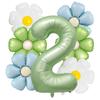 7pcs Matte Finish Daisy Balloon Number Wedding Decor Birthday Party Decoration Aluminum Foil Balloon Baby Shower Decorations