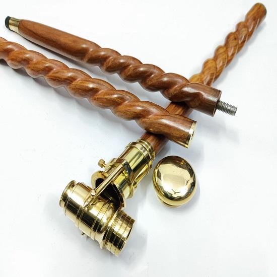 Titta Mässing Teleskop Handtag Gåpinne Gå