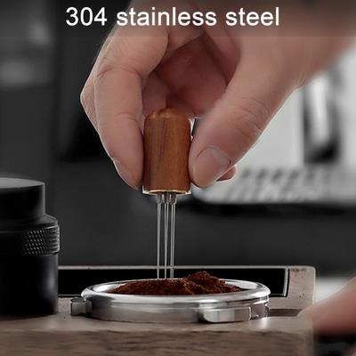 Strumento per agitare il caffè Distributore di polvere di caffè con ago per distribuzione espresso professionale con manico in legno per la casa