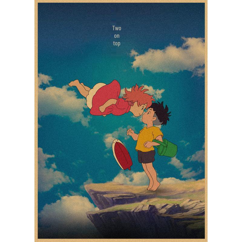 Large Goldfish Princess Anime Retro Poster - Decorative Kraft Paper Wall Art