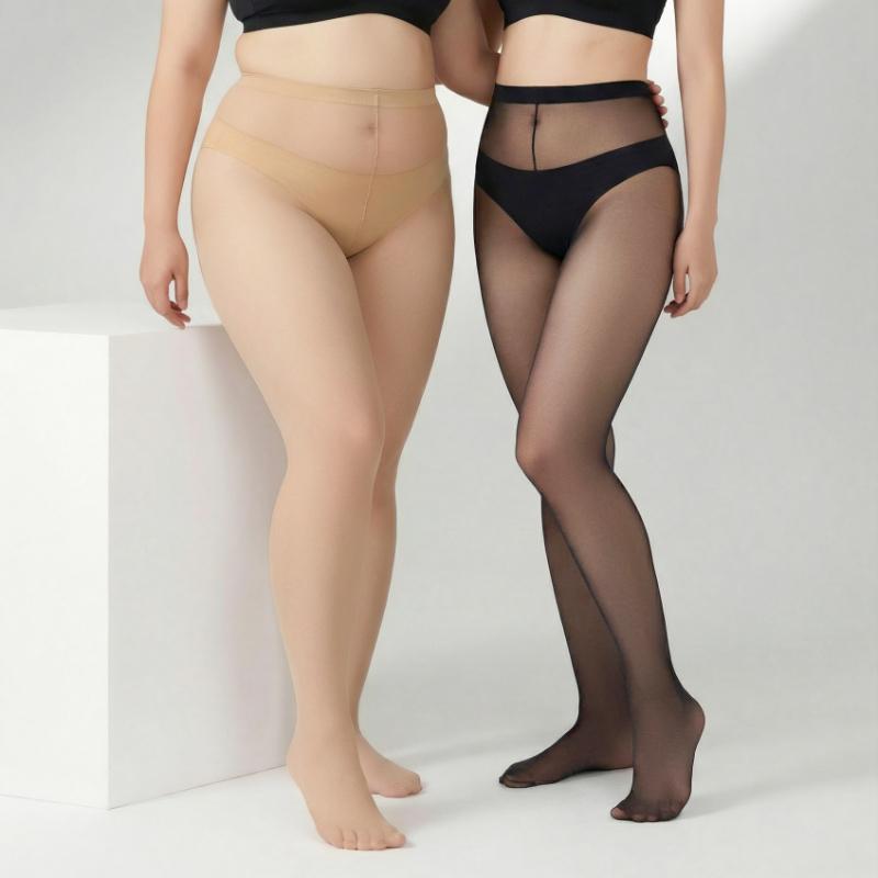 Plus Size 0D Black Sheer Pantyhose Women Tear-Resistant Ultra Thin Summer Tights Seamless High Elastic T Crotch Sexy Stockings