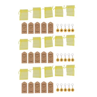 30 Sets Sunflower Party Favors Keychain Bags Tags Sunflower Return Gifts for Wedding Birthday Baby