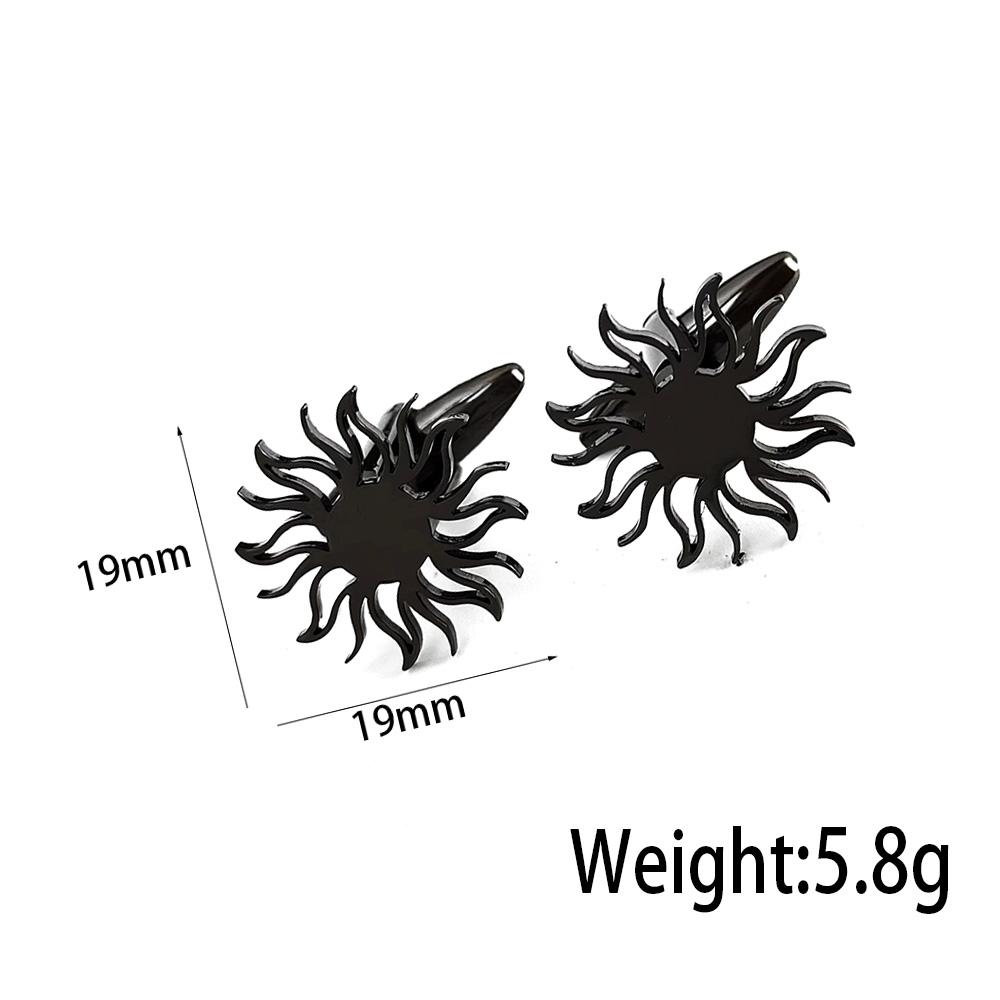 Men's Cufflinks Gold Color Sunflower Shirt Cuff Link Buttons Fashion Stainless Steel Jewelry Accessories Groomsman Wedding Gifts
