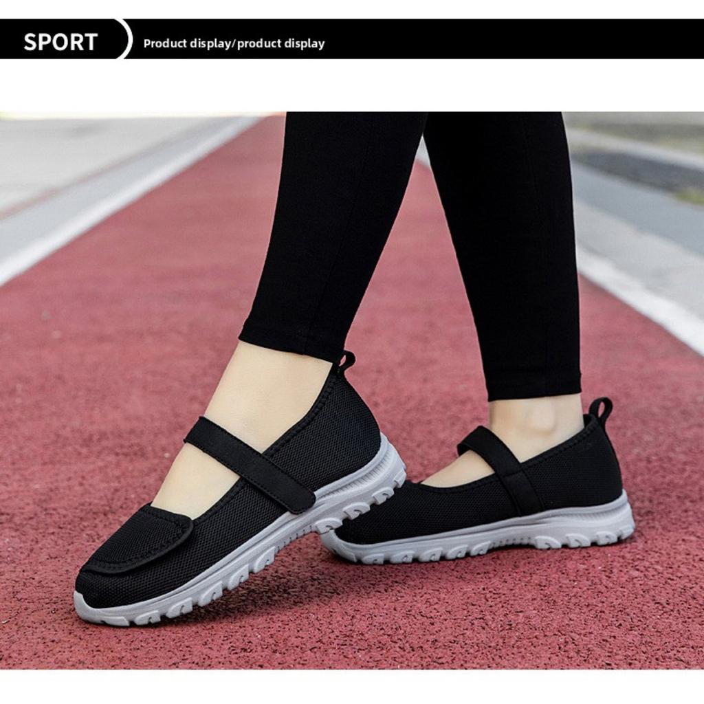 Ladies' Barefoot Walking Shoes, Velcro Adjustable Flat Shoes, Arthritis Edema Casual Shoes, Breathable and Convenient Slip In Sports Shoes