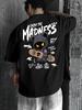 Unisexs Oversized Skate Streetwear Tshirt Brand Enjoy The Madness Dark Hood Bear Skateboard Skull Crown Graphic Print Loose Fit C