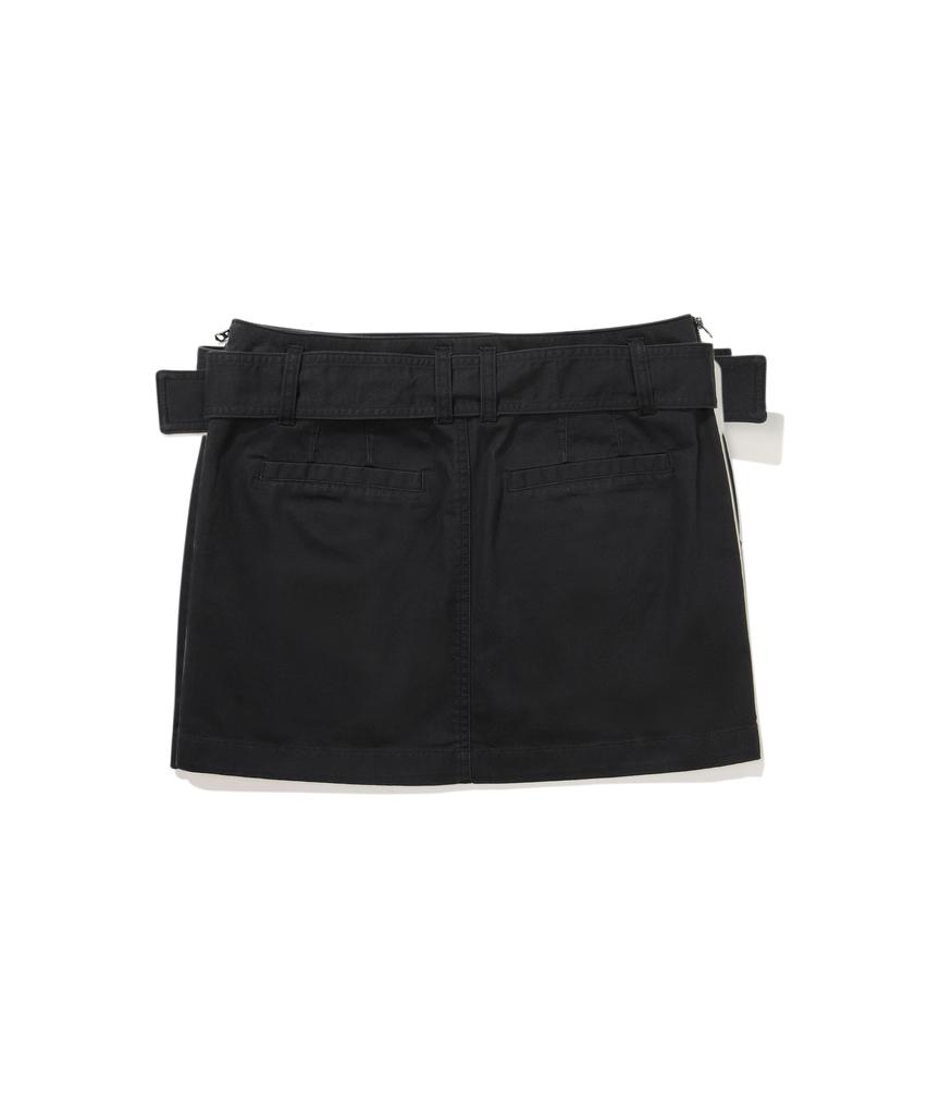 Syupeodeulai W Belted Out-Pocket Mini Skirt Black