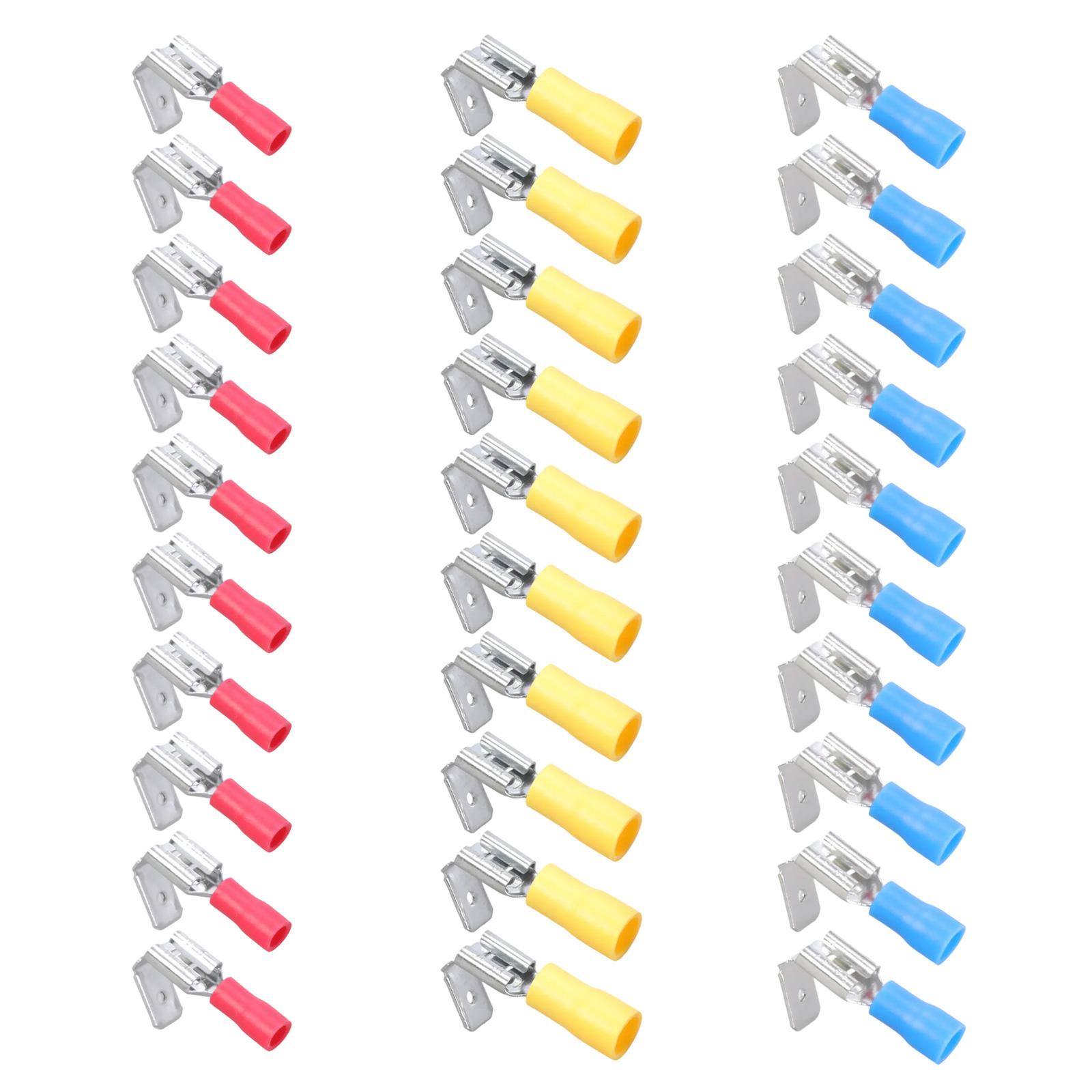 

30/40pcs Piggyback Spade Connectors Quick Disconnect Kit Semi Insulated Female Male Crimp Terminals Wiring Accessories 10