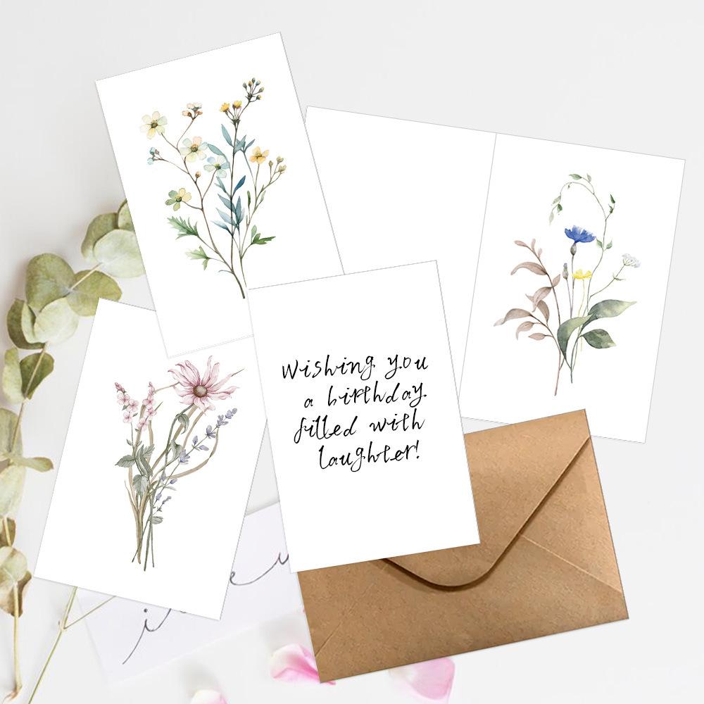 10pcs Artistic Watercolor Floral Greeting Cards Set with Envelopes, Invitations for Wedding Birthday Party All Occasions