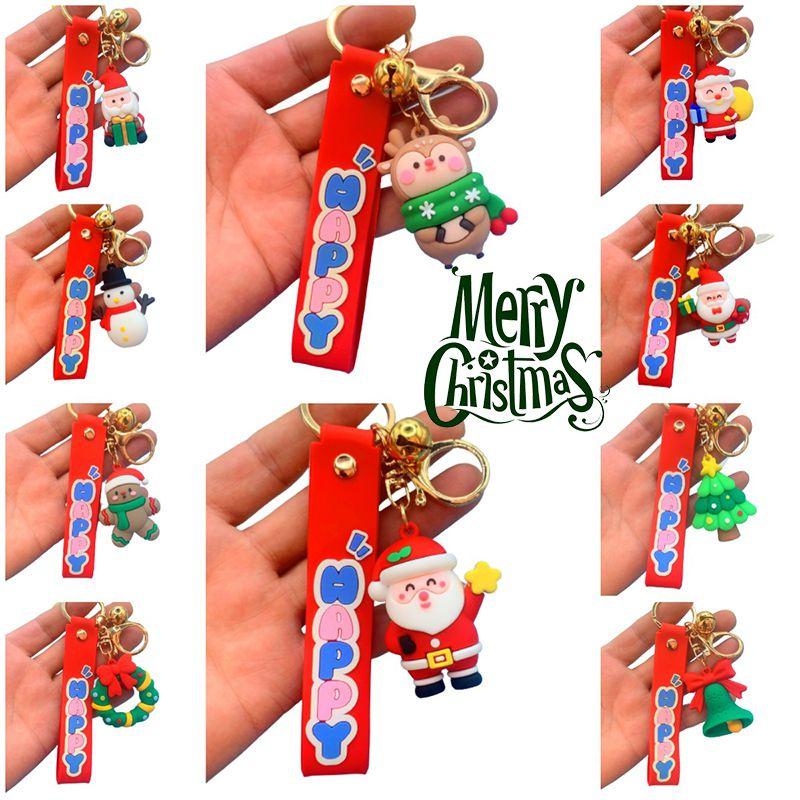 Festive Christmas Santa Claus Keychain Toy Bag Pendant For Kids Gifts