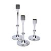 3 Pcs Candlestick Holder Steel Vintage Tall Metal Taper Candle Holders with Round Base for Table Wedding Housewarming