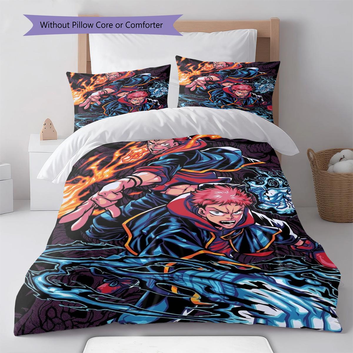 

Jujutsu Kaisen Megumi Fushiguro Bedding Set Anime Duvet Cover Soft Polyester Bed Linen Set Gift -QJY 135x200cm