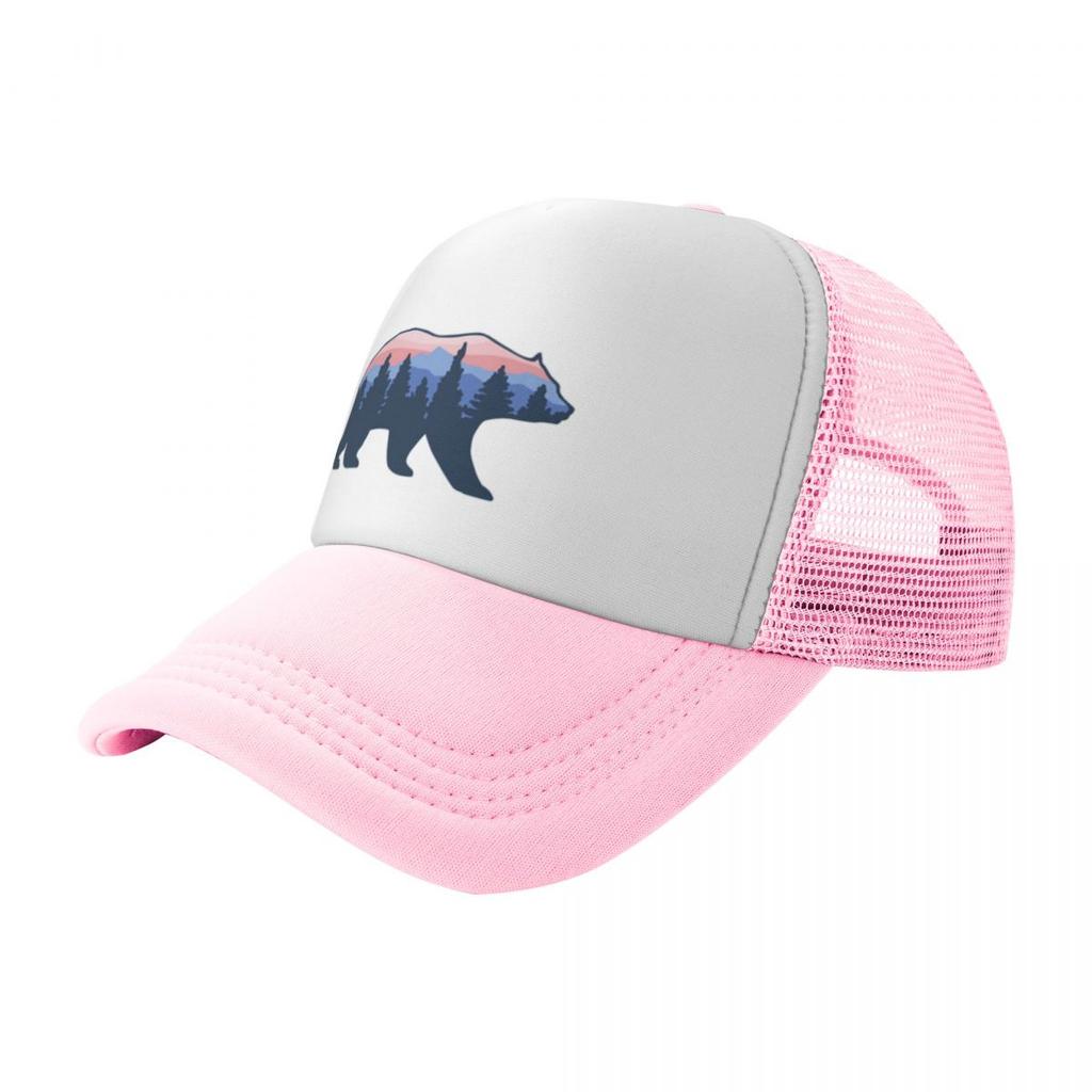 Bär Streift Durch Wald Camping Netz Baseballkappen Für Damen Druck Männlich Strand Coquette Hut Schirmmütze