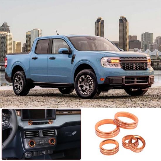 Orange Alloy Air Condition Switch Volume Knob Trim Ring For Ford Maverick