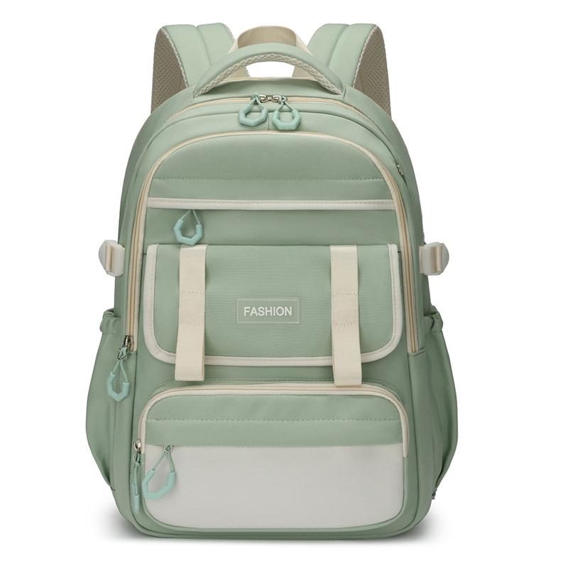 

Рюкзак для ученика средней школы с цветовым контрастом, женский дорожный рюкзак зелёный