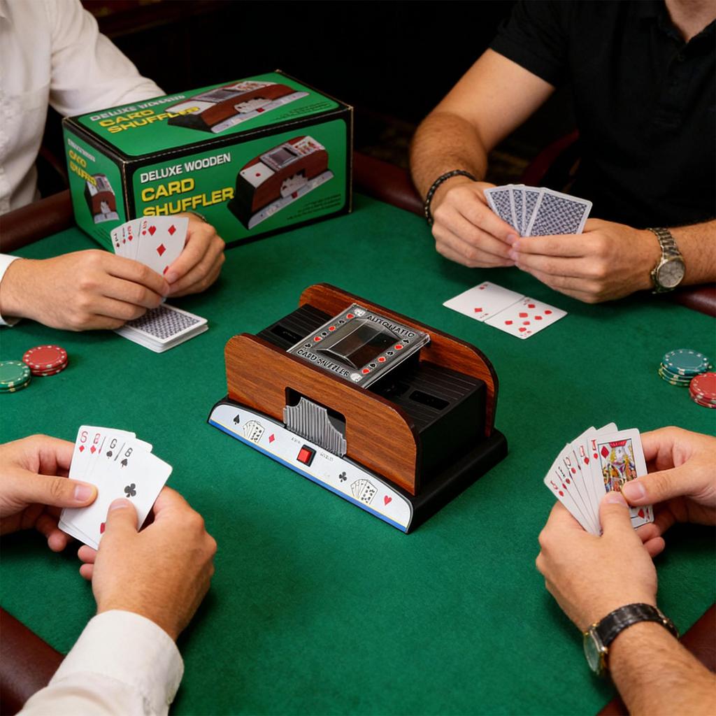 Battery Operated Automatic Card Shuffler for Poker, UNO, Blackjack and Texas Hold'em Portable Card Shuffler for Home Travel Party Casino Games