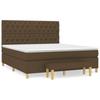 Box Spring Bed with Mattress Dark Brown 160 x 200 cm Fabric