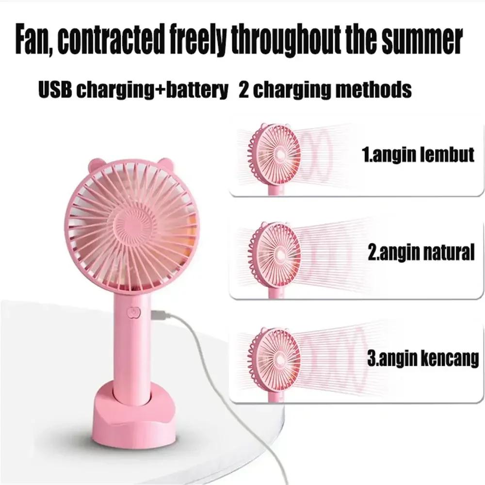USB Mini Handheld Fan Cooler Portable Small Charging Fan Mini Desktop Charging Silent Dormitory Office Student Gift Long-lasting