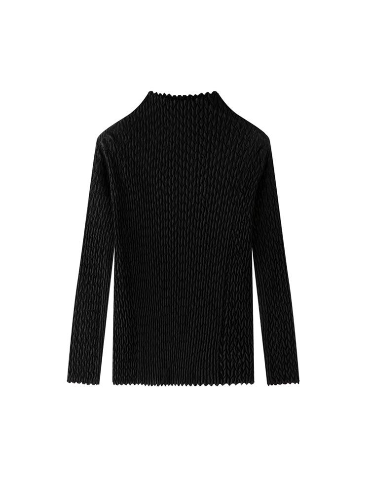

Miyake Women s Slim-Fit Pleated Long-Sleeve Top - Stylish, Flattering, Versatile Spring Base Layer One size