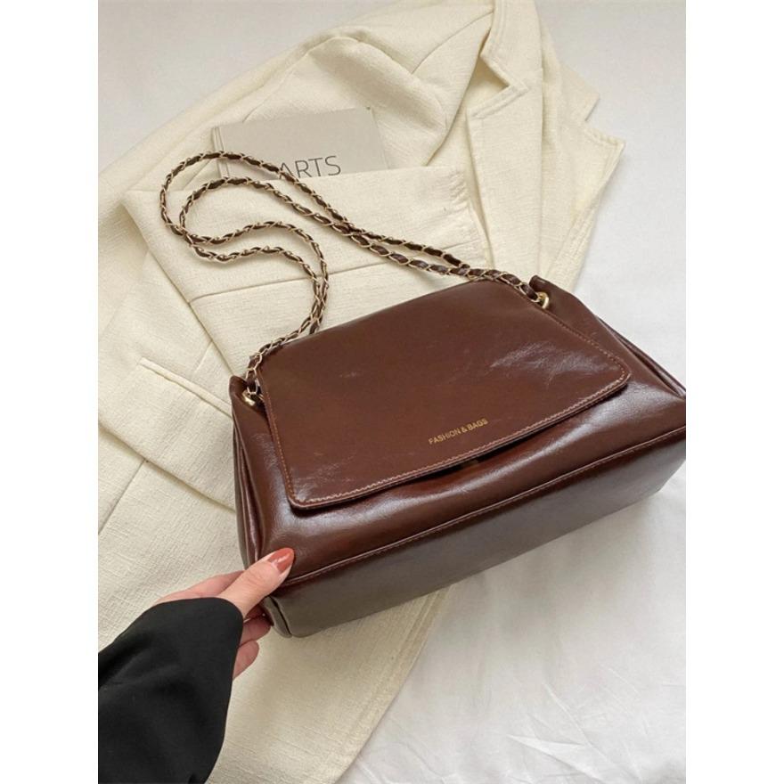 Vintage Women's Tote Bag Casual Solid Color Shoulder Bag Large Capacity Women's Commuter Crossbody Bag Girl Tote Bag