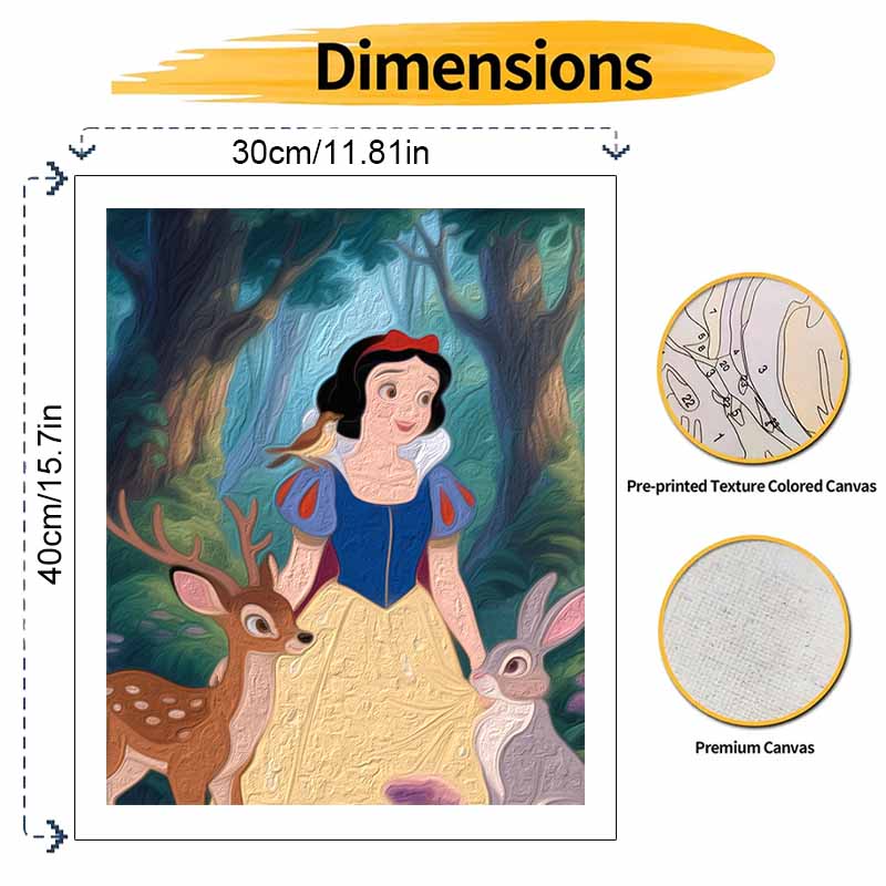 Disney Snow White forest animal oil paint by numbers painting kit handmade diy home decoration gift