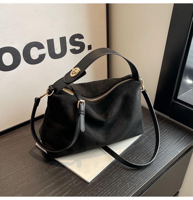 Versatile Suede Pillow Bag - Autumn/Winter 2025 Large Capacity Women's Tote & Crossbody Handbag