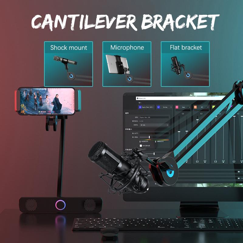 Adjustable Microphone Boom Arm Stand Bracket For Gaming Streaming Recording Usb Condenser Mic Desktop Mount Fold Mike Holder
