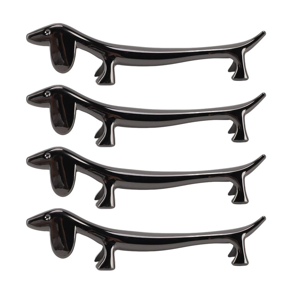 4 PCS Chopstick Rest Zinc Alloy Plating Reusable Dinner Spoon Stand for Holding Spoon Fork