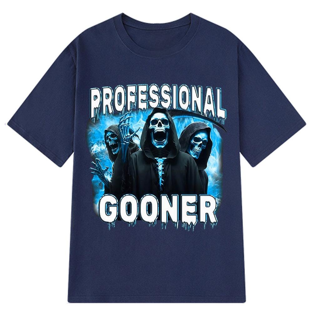 Professional Goone Attack Funny Skeleton Fans Men and Women T-shirt Goo Joke Party Neutral Hip Hop T-shirt Harajuku Tees