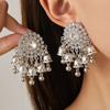 Vintage Tassel Bohemian Diamond Chime Earrings Women'S, Exotic Ethnic Style Round Geometric Unique Ear Jewelry